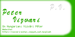 peter vizvari business card